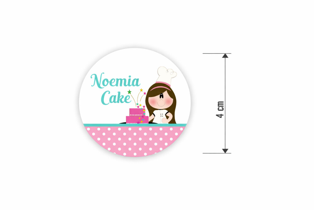 40 Adesivos Redondo - Personalizado - 4cm