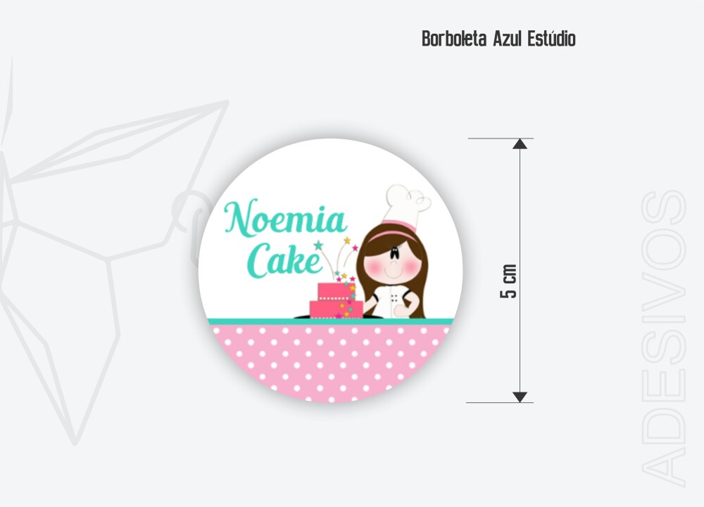 40 Adesivos Redondo - Personalizado - 5cm -