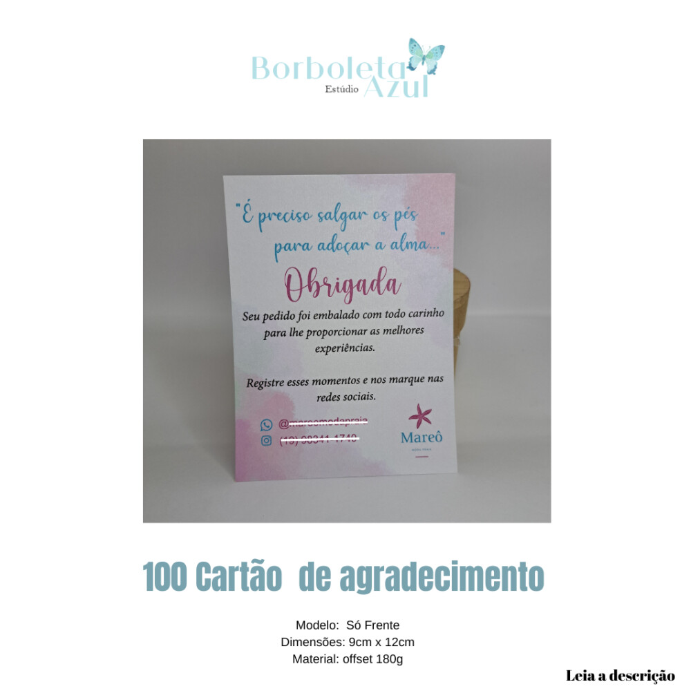 100 CARTÕES - OFFSET 180g  - FRENTE - PERSONALIZADO