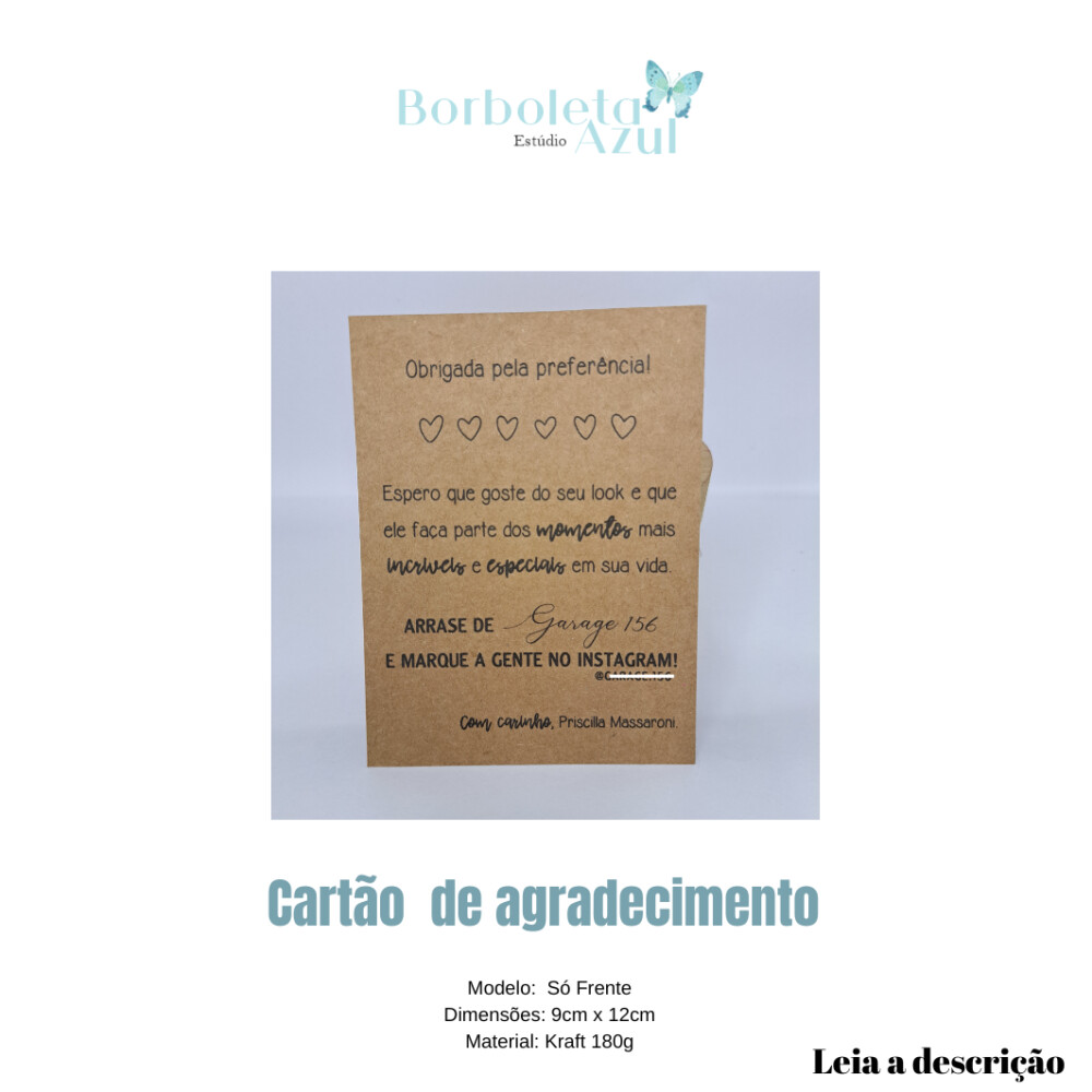 100 CARTÕES - KRAFT  180g  - FRENTE - PERSONALIZADO - Cópia
