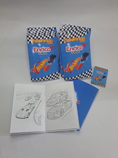 KiT Mini Livrinho de Colorir + adesivo Personalizado