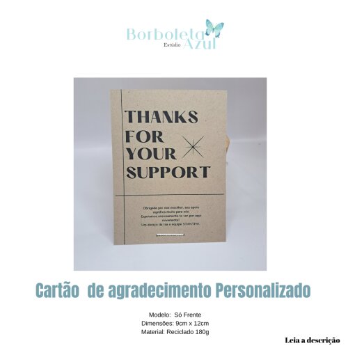 100 CARTÕES 180g - RECICLATO - FRENTE - PERSONALIZADO