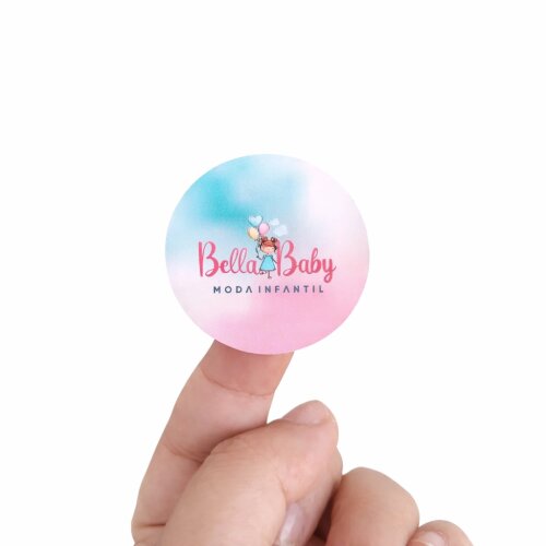 40 Adesivos Redondo - Personalizado - 4cm