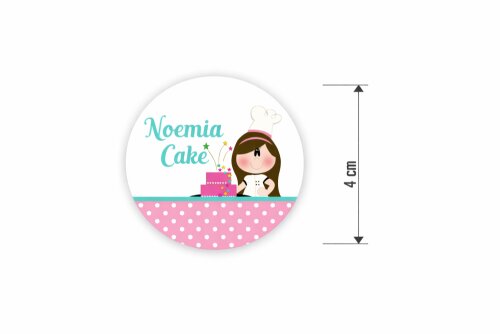 40 Adesivos Redondo - Personalizado - 4cm