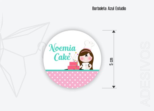 40 Adesivos Redondo - Personalizado - 5cm -
