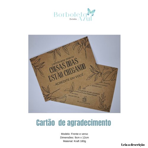 100 CARTÕES- FRENTE VERSO -Kraft 180G -PERSONALIZADO