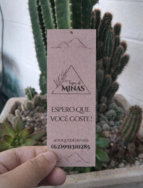 100 Tags Retangulares Grande -reciclado 180g- Frente - Personalizado