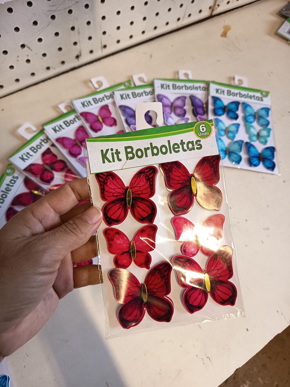 Kit Borboletas Vermelho 10 cartelas