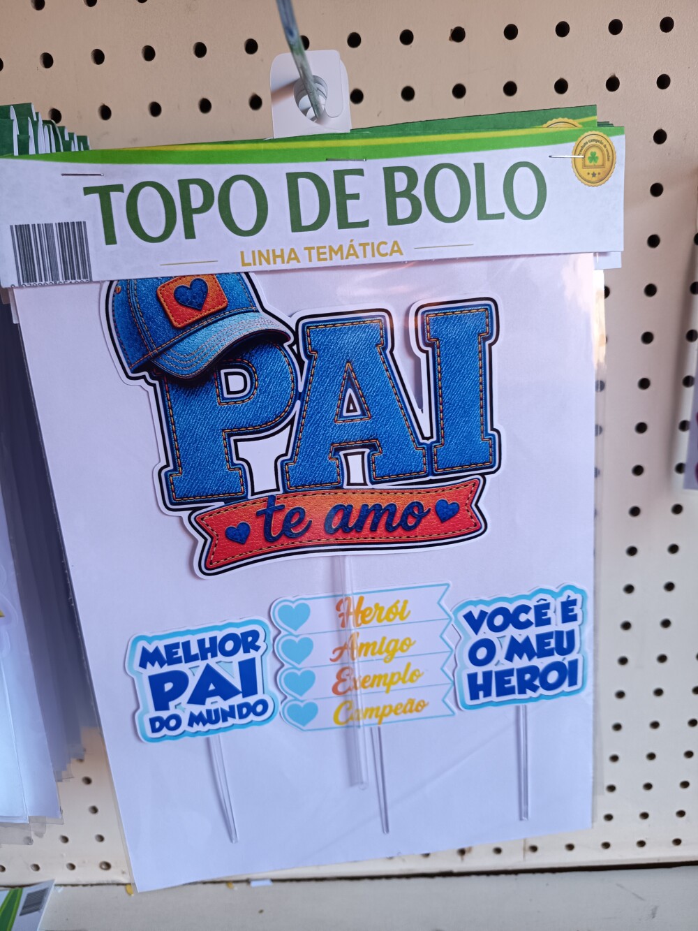 Topo dia dos Pais - kit com 10 - Atacado