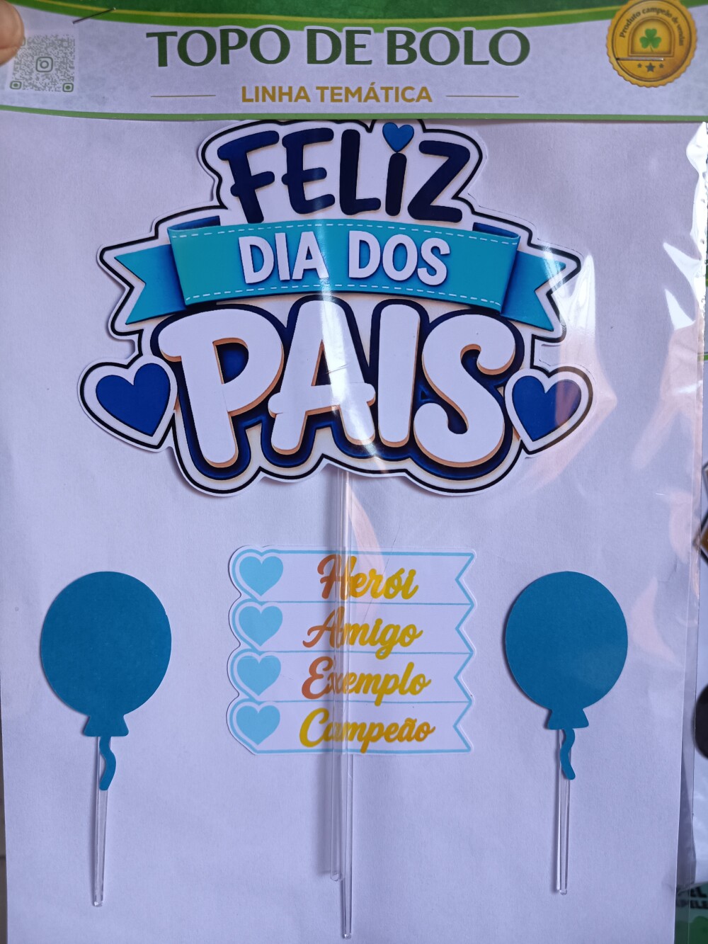 Topo dia dos Pais - kit com 10 - Atacado