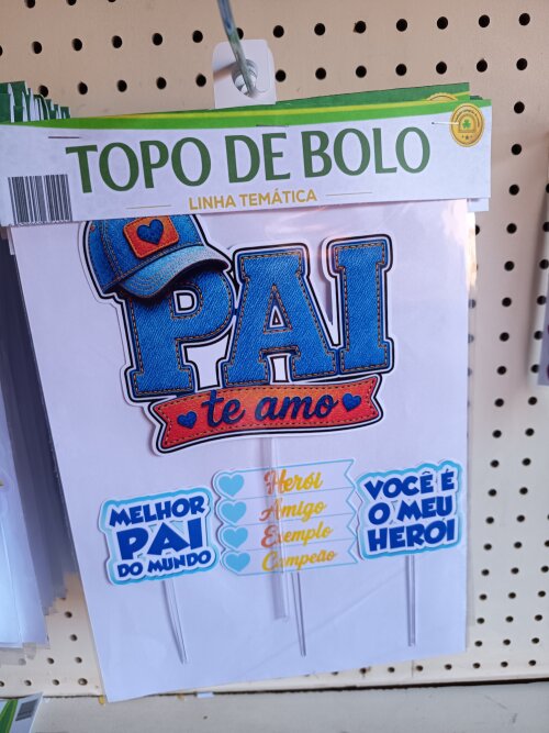 Topo dia dos Pais - kit com 10 - Atacado
