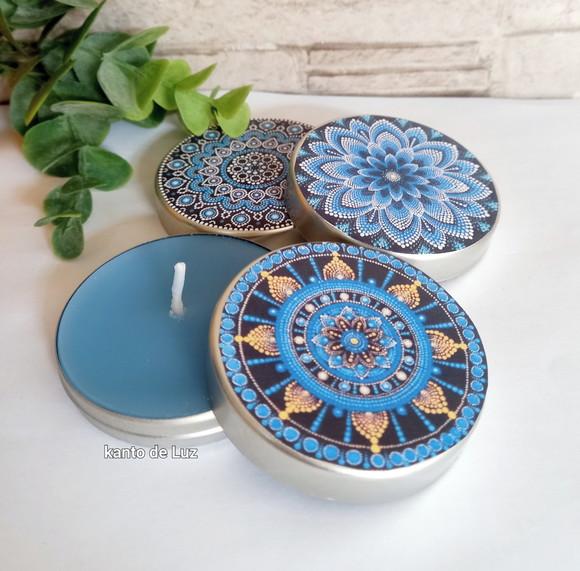 Latinha Vela aromatizada mandala