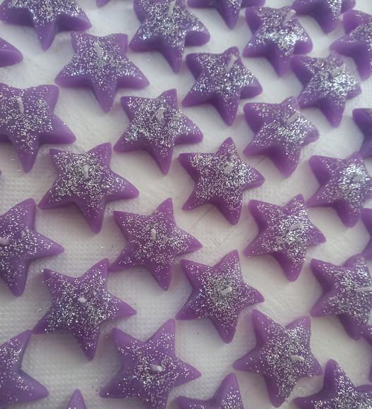 Lembrancinha Vela Estrela com Gliter