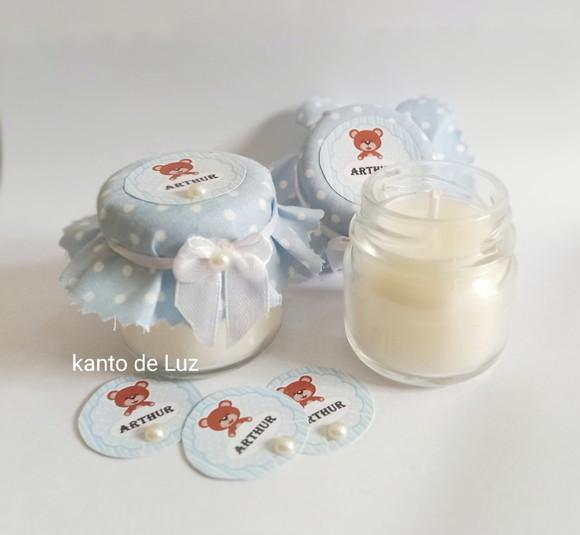 Potinho de Vidro Vela Aromatizada Poa Azul