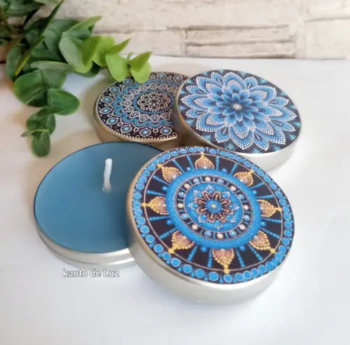 Latinha Vela aromatizada mandala