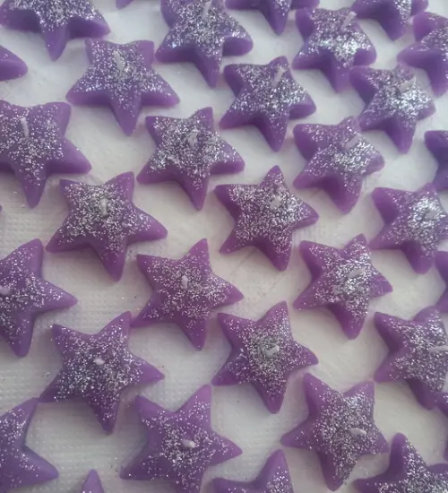 Lembrancinha Vela Estrela com Gliter