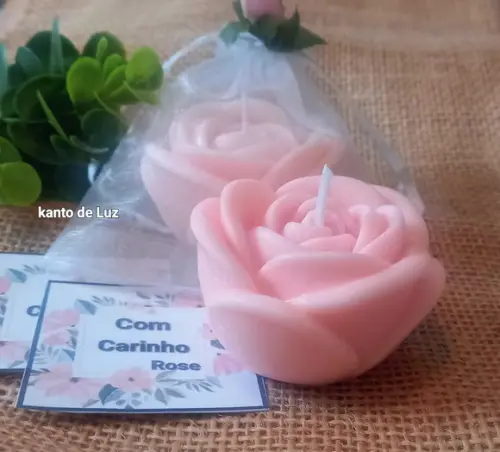 Lembrancinha - Vela Rosa Fofa