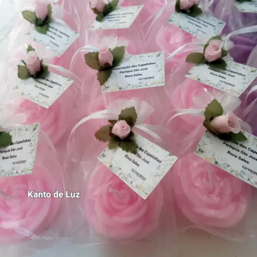 Lembrancinha - Vela Rosa Fofa