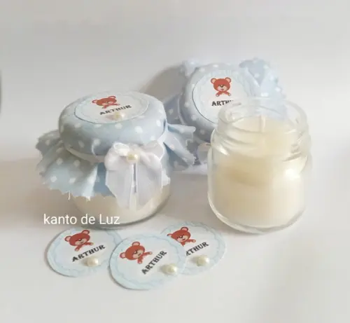 Potinho de Vidro Vela Aromatizada Poa Azul
