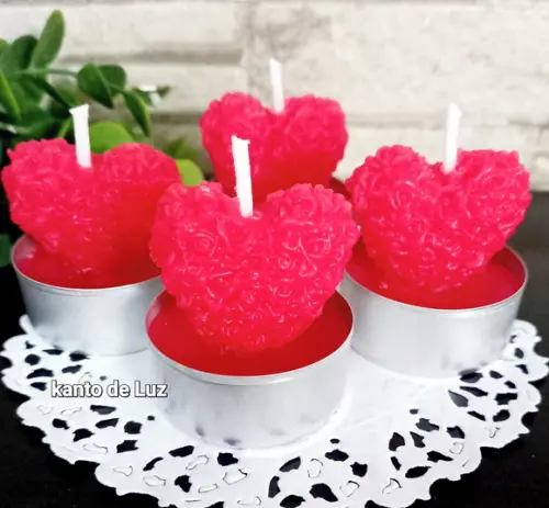 Latinha com vela coração aromatizado