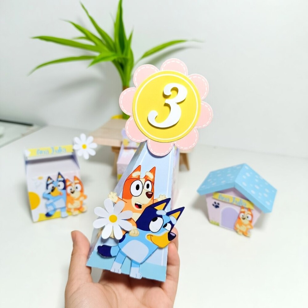 Kit Festa Personalizado BLUEY SEMI LUXO Caixinha Lembrança Anive