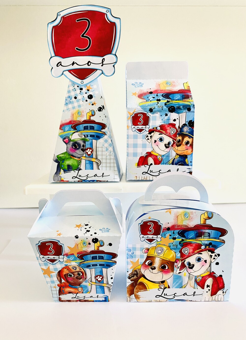 Kit Caixinhas Personalizadas para Festa Patrulha Canina Paw Patro