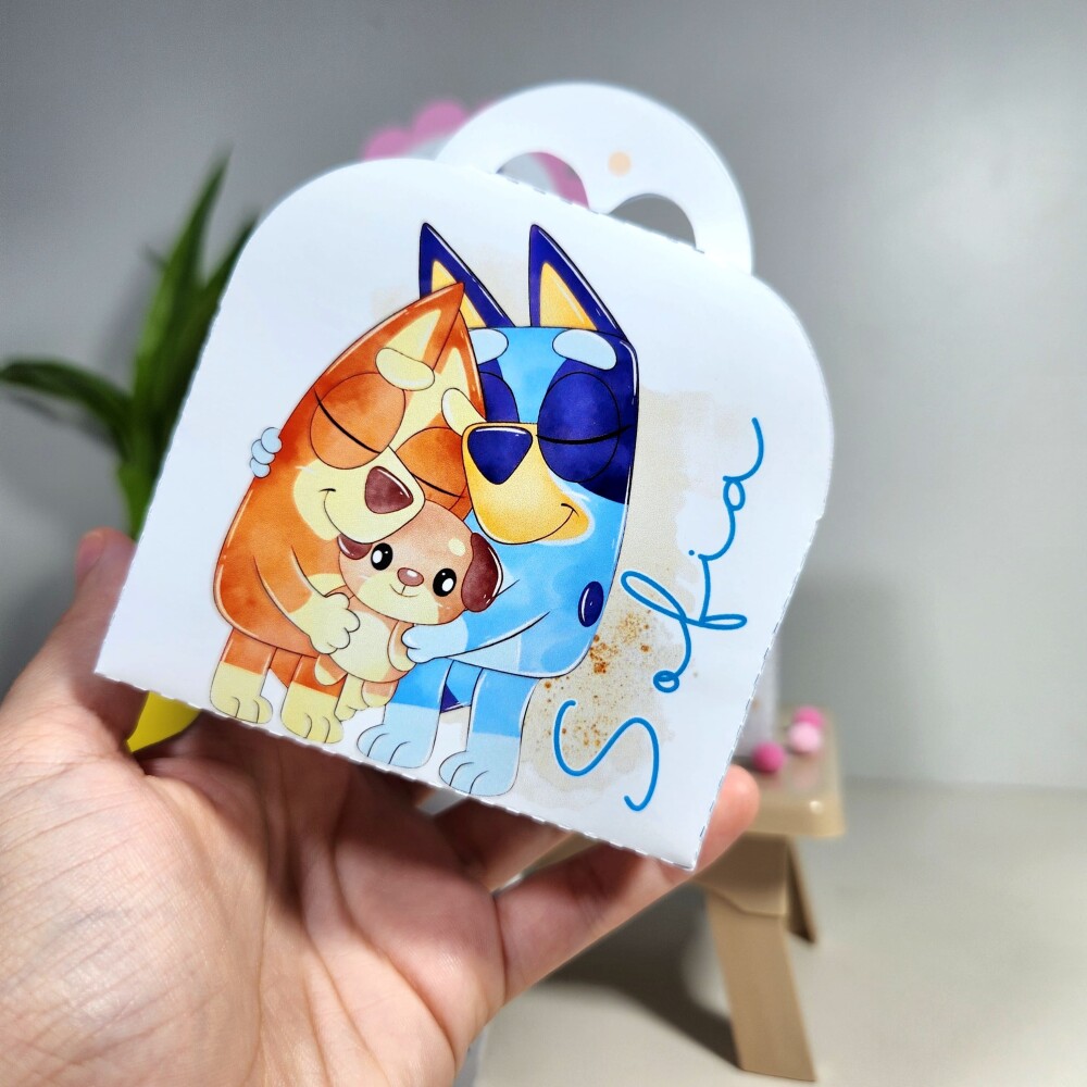 Kit Caixinhas Personalizadas para Festa BLUEY MENINA Aquarela par