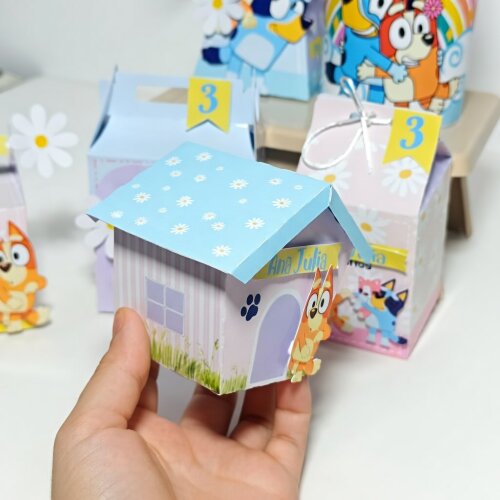 Kit Festa Personalizado BLUEY SEMI LUXO Caixinha Lembrança Anive