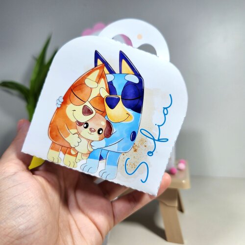 Kit Caixinhas Personalizadas para Festa BLUEY MENINA Aquarela par