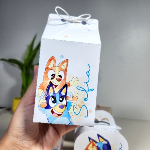 Kit Caixinhas Personalizadas para Festa BLUEY MENINA Aquarela par