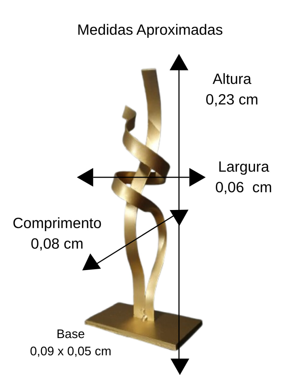 Escultura de mesa metal mini modelo CORPUS varias cores
