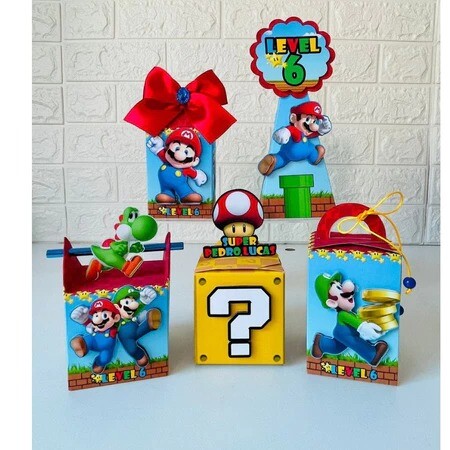 Kit Festa Personalizada SUPER MARIO 20 unidades- PEGUE E MONTE- L