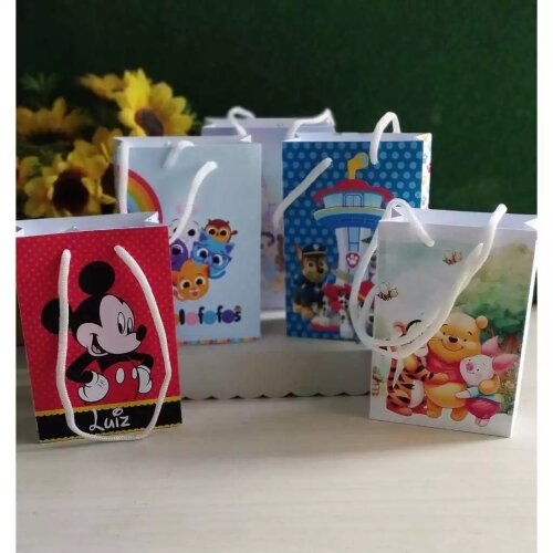 Sacolinhas Personalizadas Todos os temas - Lembrancinha- Papelari