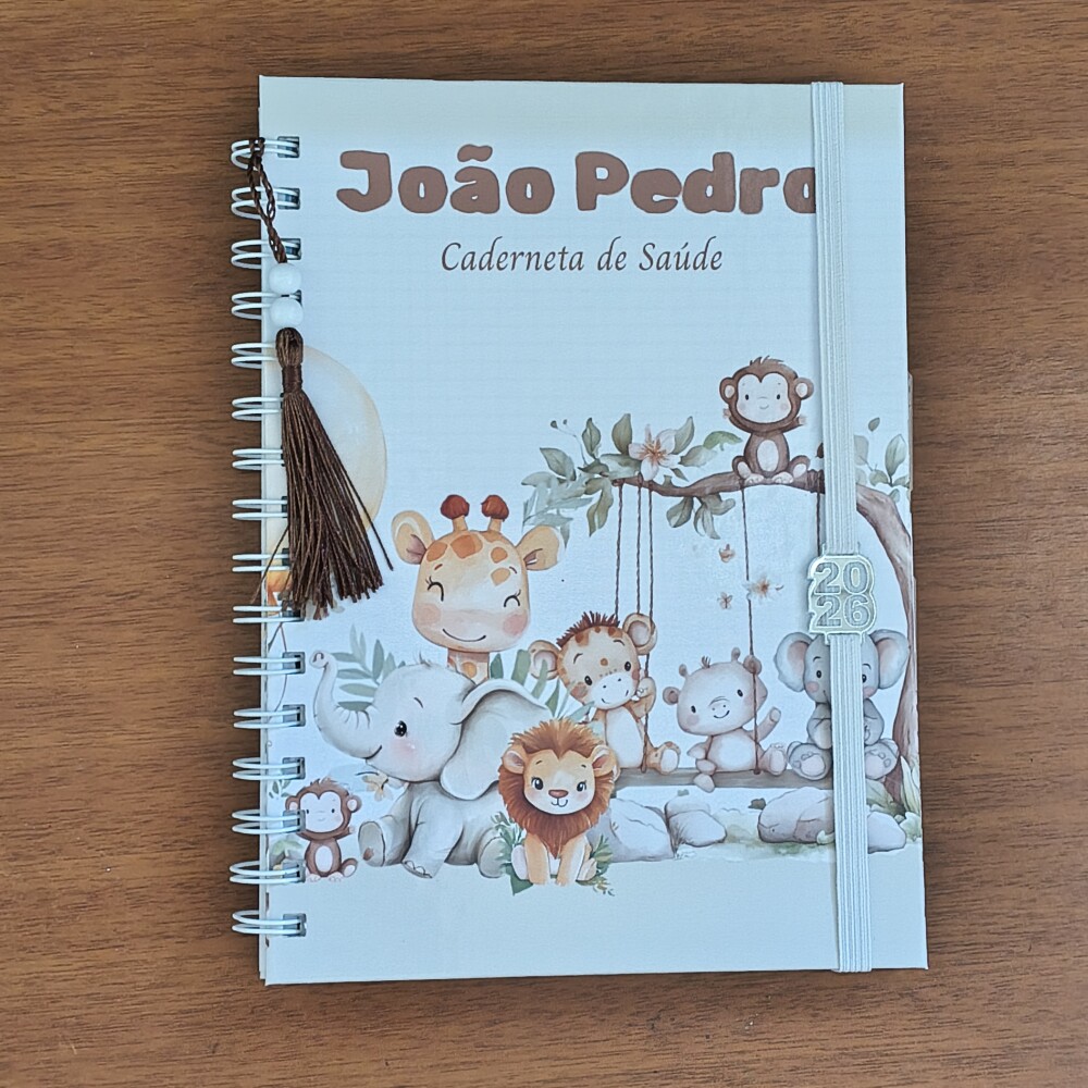 Caderneta de Saúde Personalizada - Tema Safari Baby