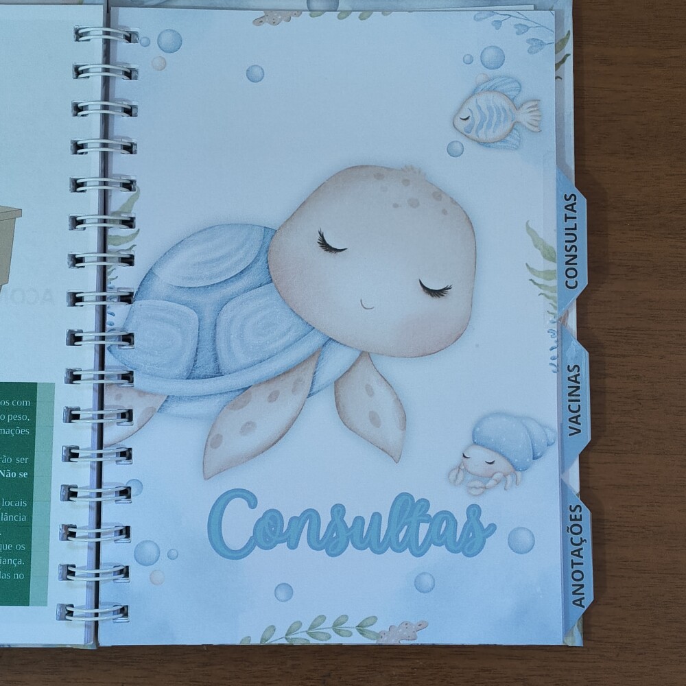 Caderneta de Saúde Personalizada - Tema Fundo do Mar