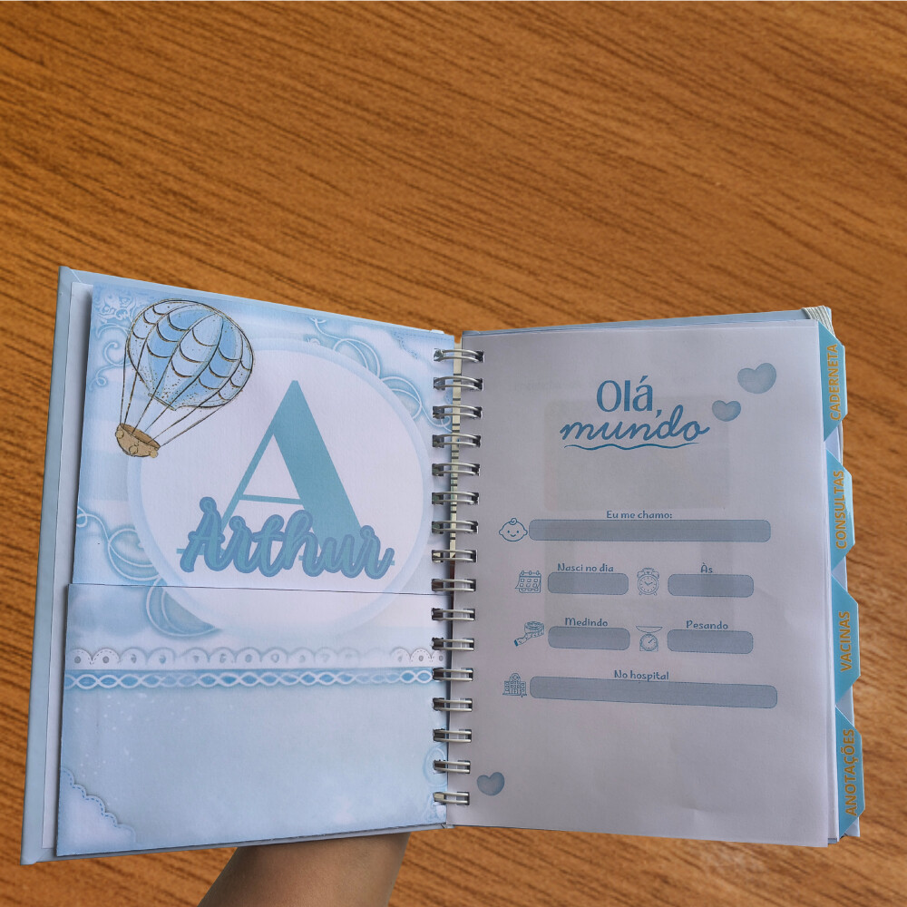Caderneta de Saúde Personalizada - Tema Ursinho Pooh