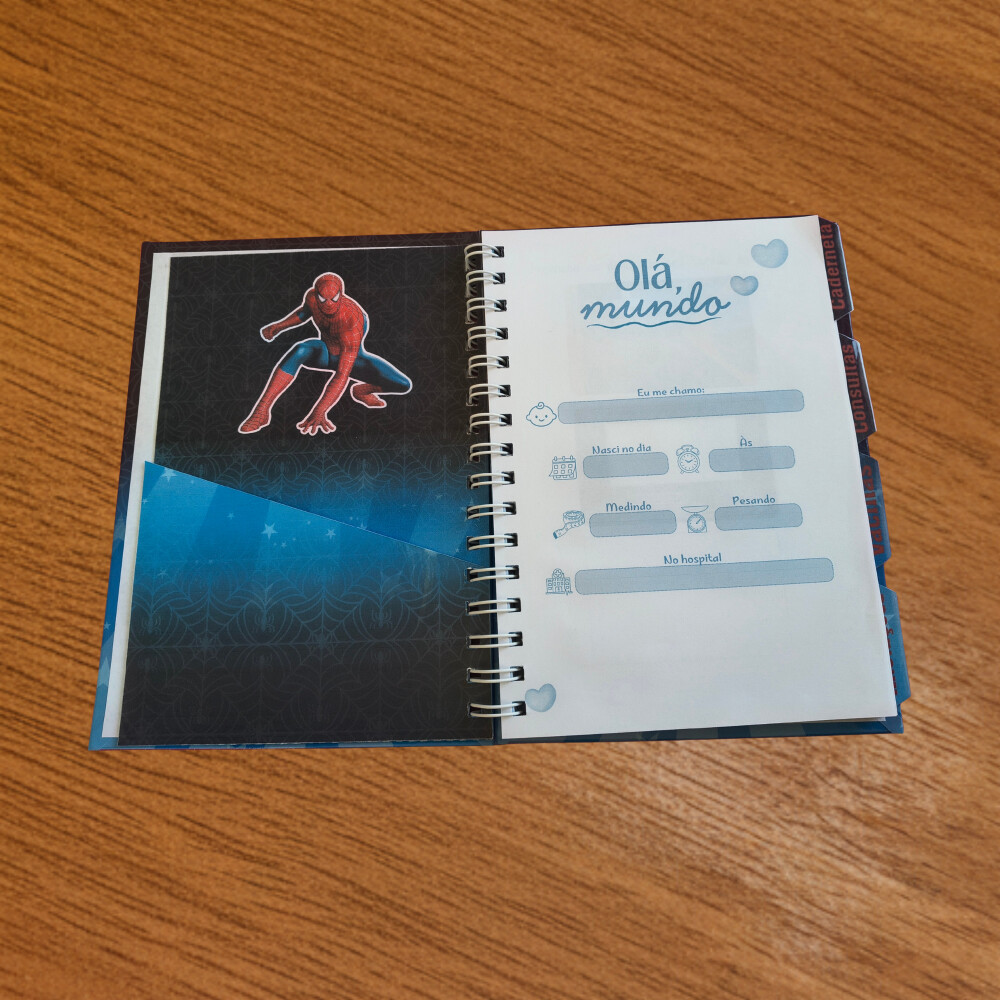 Caderneta de Saúde Personalizada - Tema Homem Aranha