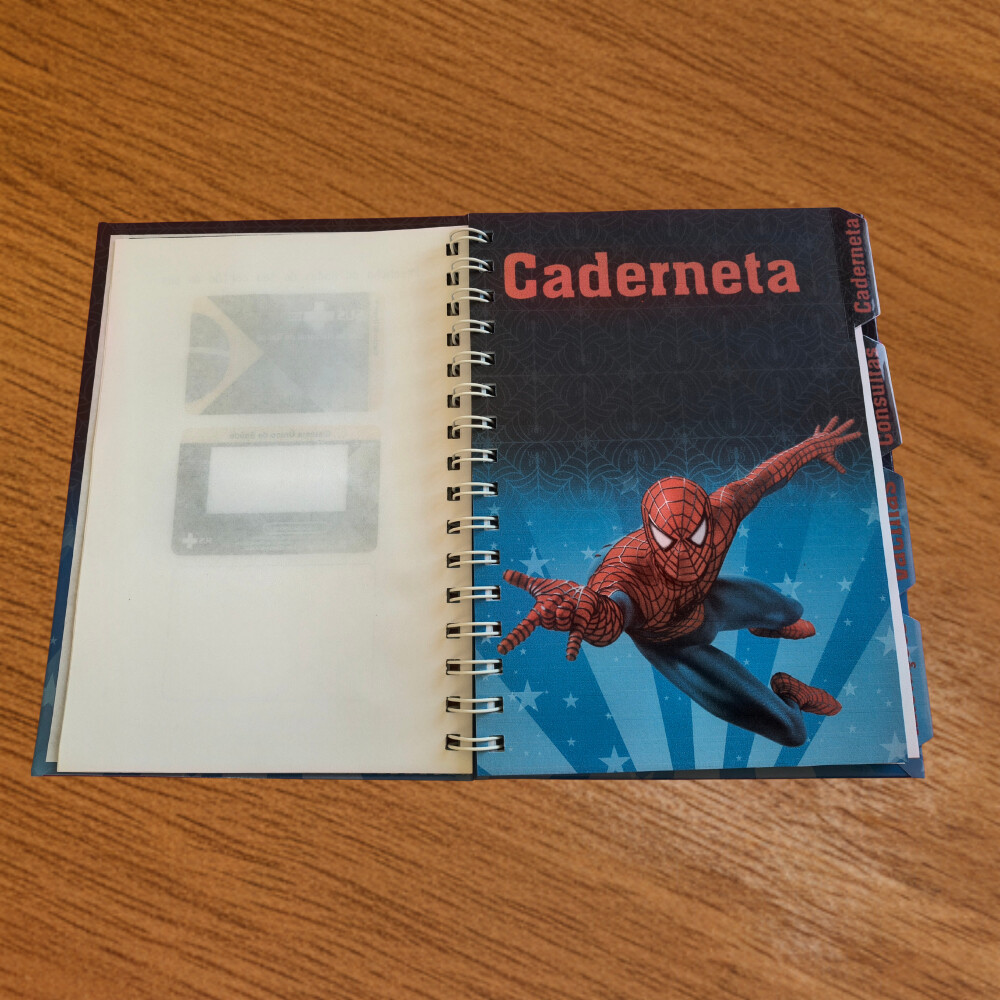 Caderneta de Saúde Personalizada - Tema Homem Aranha