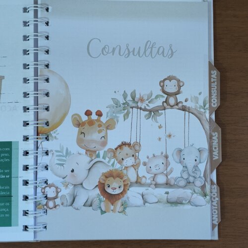 Caderneta de Saúde Personalizada - Tema Safari Baby