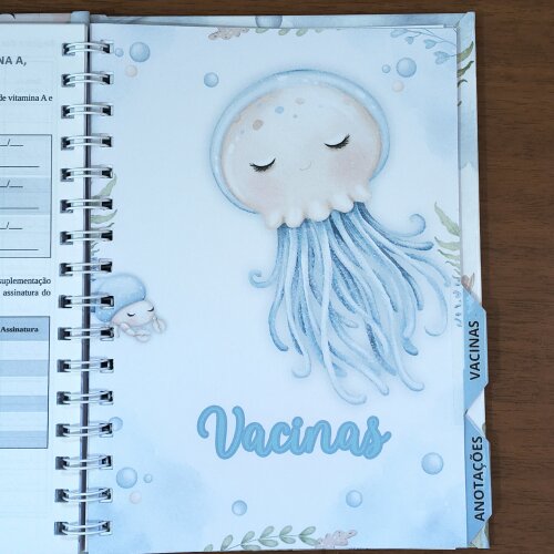 Caderneta de Saúde Personalizada - Tema Fundo do Mar