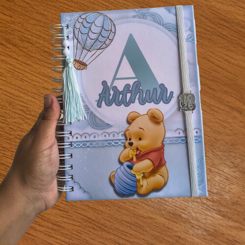Caderneta de Saúde Personalizada - Tema Ursinho Pooh