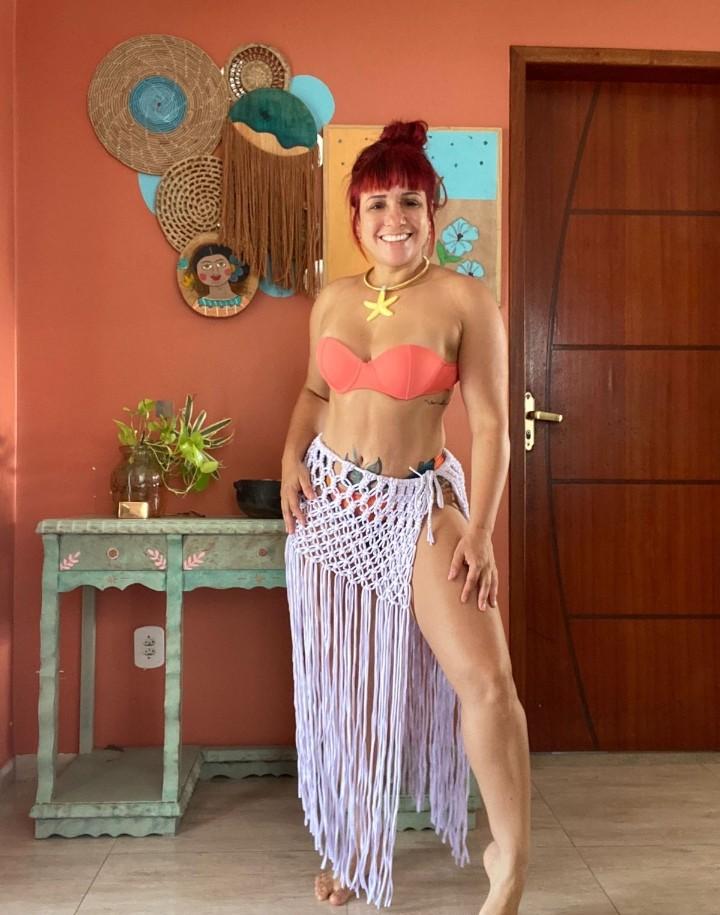 Saída de praia em macrame