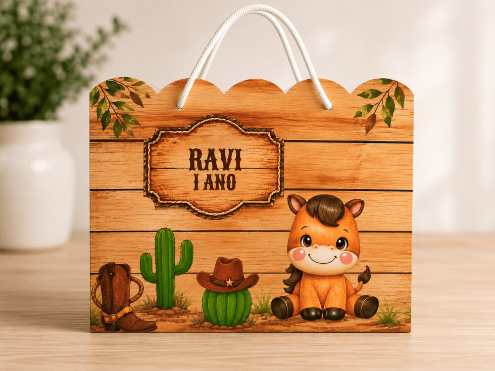 SACOLA PERSONALIZADA LEMBRANÇA ANIVERSÁRIO CAVALINHO