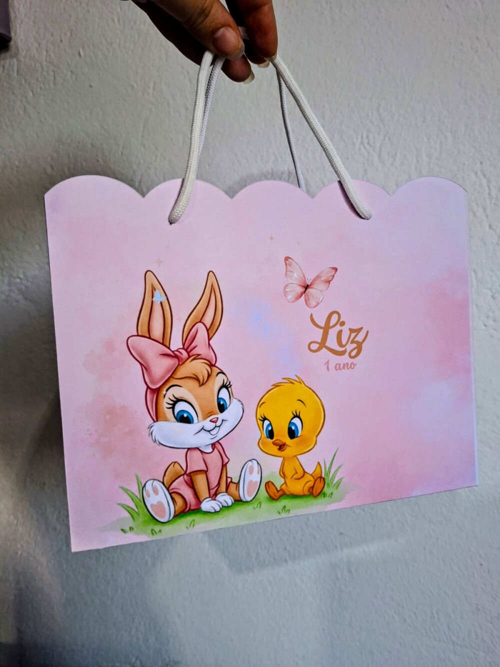 SACOLA PERSONALIZADA LEMBRANÇA ANIVERSÁRIO BABY LOONEY TUNES