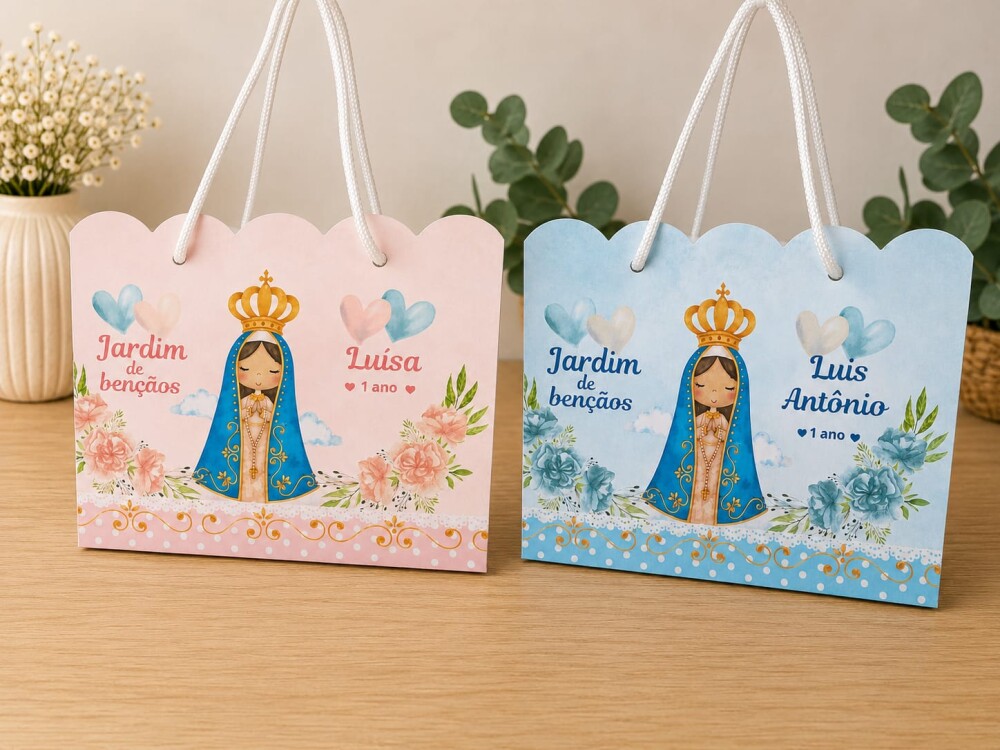 SACOLA PERSONALIZADA LEMBRANÇA ANIVERSÁRIO NOSSA SENHORA APAREC
