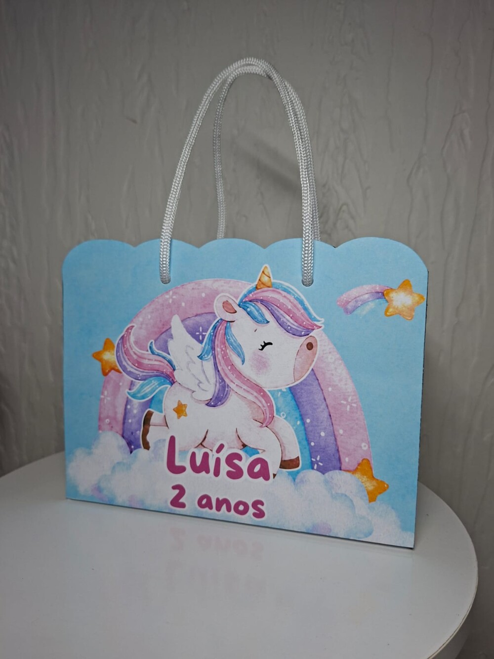 SACOLA PERSONALIZADA LEMBRANÇA ANIVERSÁRIO UNICORNIO