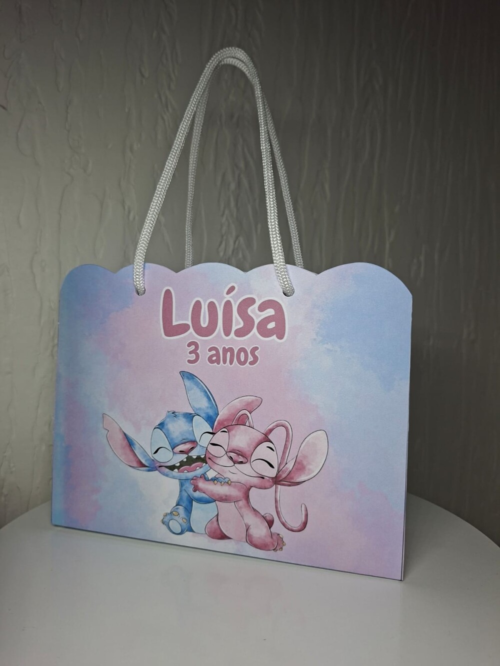 SACOLA PERSONALIZADA LEMBRANÇA ANIVERSÁRIO STITCH