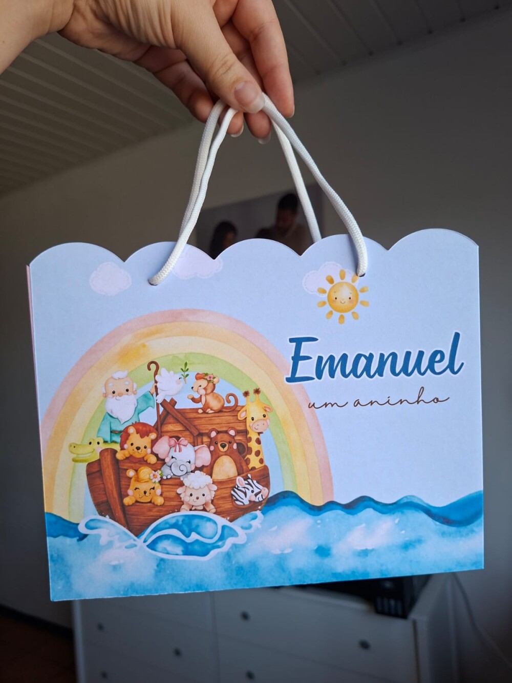 SACOLA PERSONALIZADA LEMBRANÇA ANIVERSÁRIO ARCA DE NOÉ