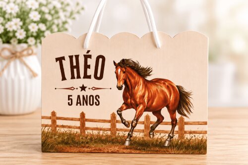 SACOLA PERSONALIZADA LEMBRANÇA ANIVERSÁRIO CAVALO
