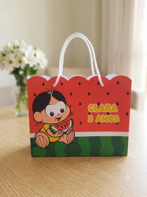 SACOLA PERSONALIZADA LEMBRANÇA ANIVERSÁRIO MAGALI BABY